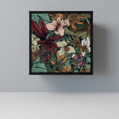 BOTANICAL EMERGENCE 1-Door Sideboard in Black Finish