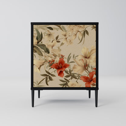 BLOOMING HARMONY 1-Door Sideboard in Black Finish