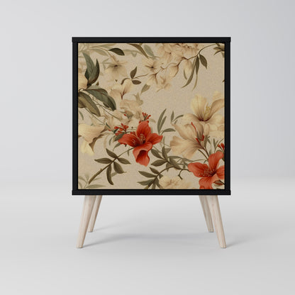 BLOOMING HARMONY 1-Door Sideboard in Black Finish