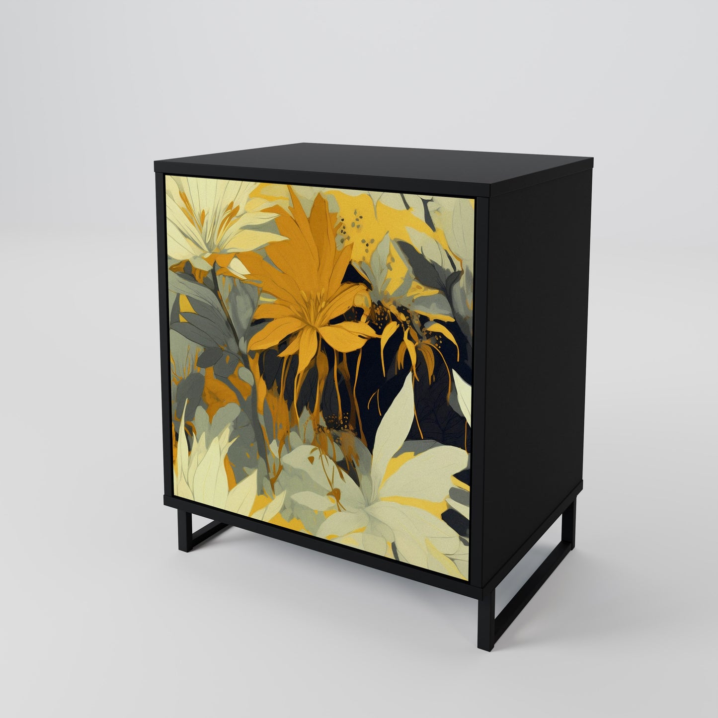 SUNKISSED LILY 1-Door Sideboard in Black Finish