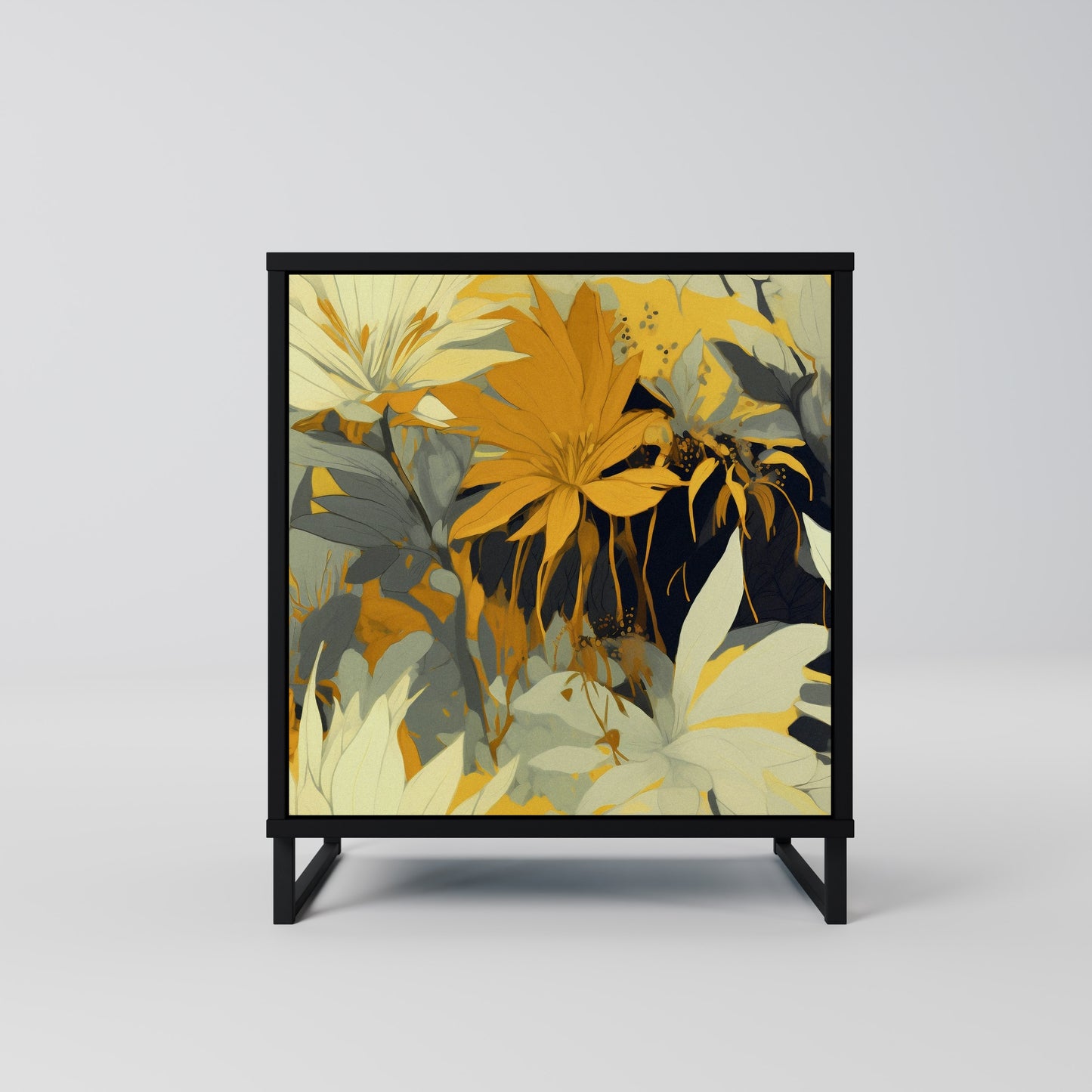 SUNKISSED LILY 1-Door Sideboard in Black Finish