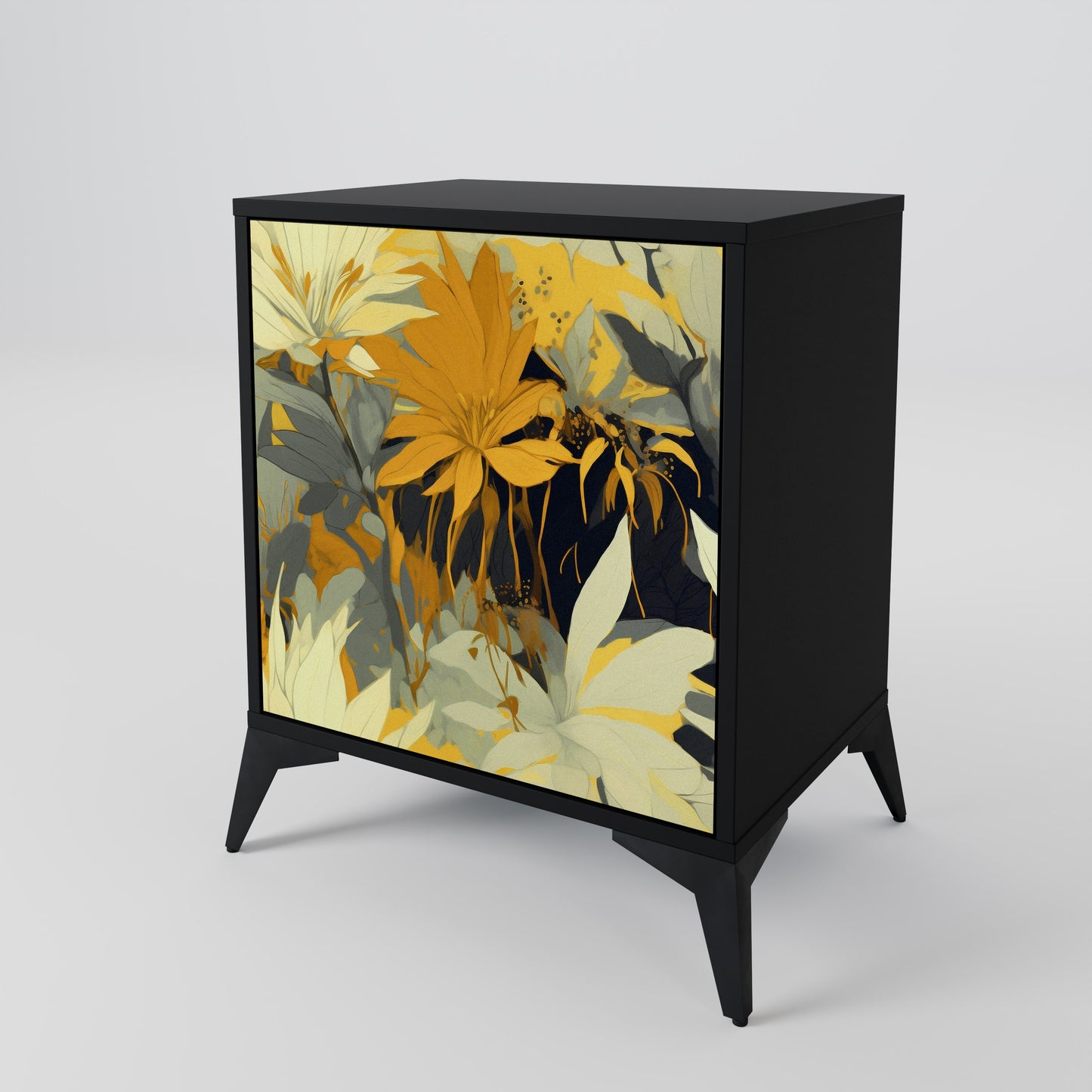 SUNKISSED LILY 1-Door Sideboard in Black Finish