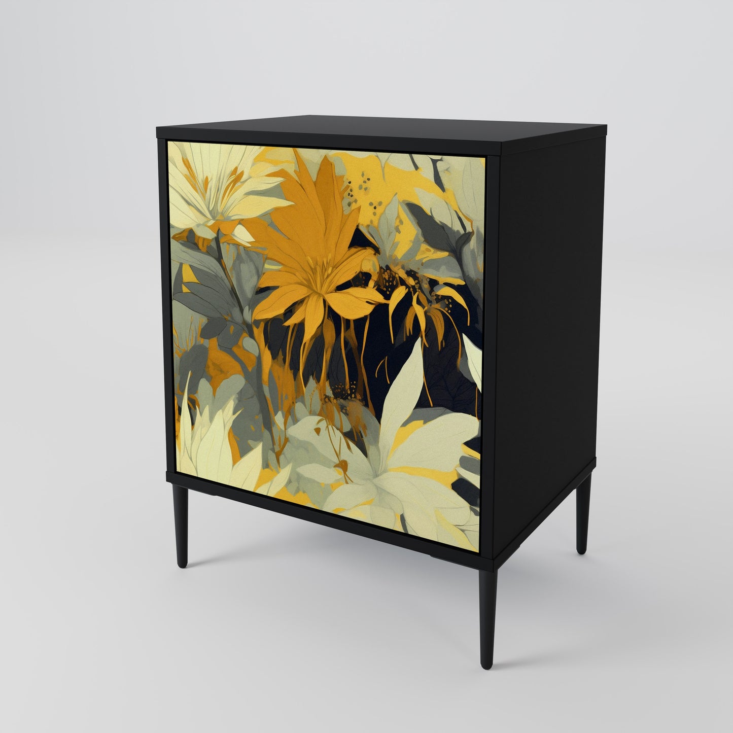 SUNKISSED LILY 1-Door Sideboard in Black Finish