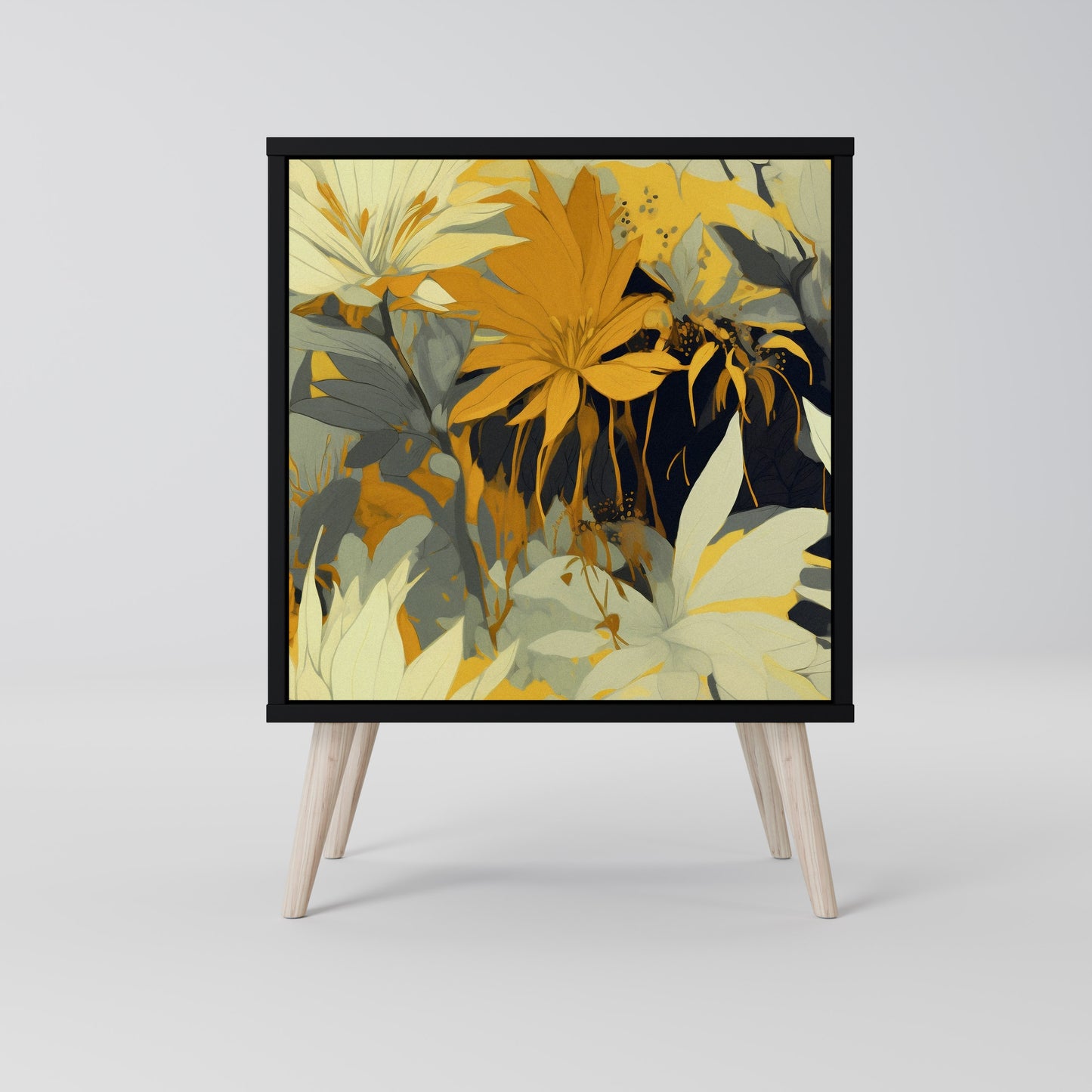 SUNKISSED LILY 1-Door Sideboard in Black Finish