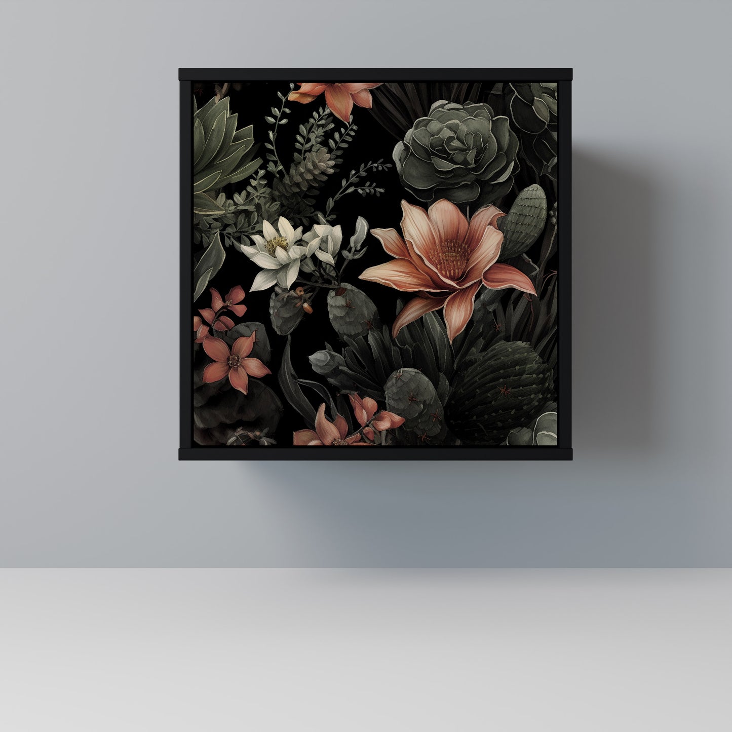 SECRET VERDURE 1-Door Sideboard in Black Finish