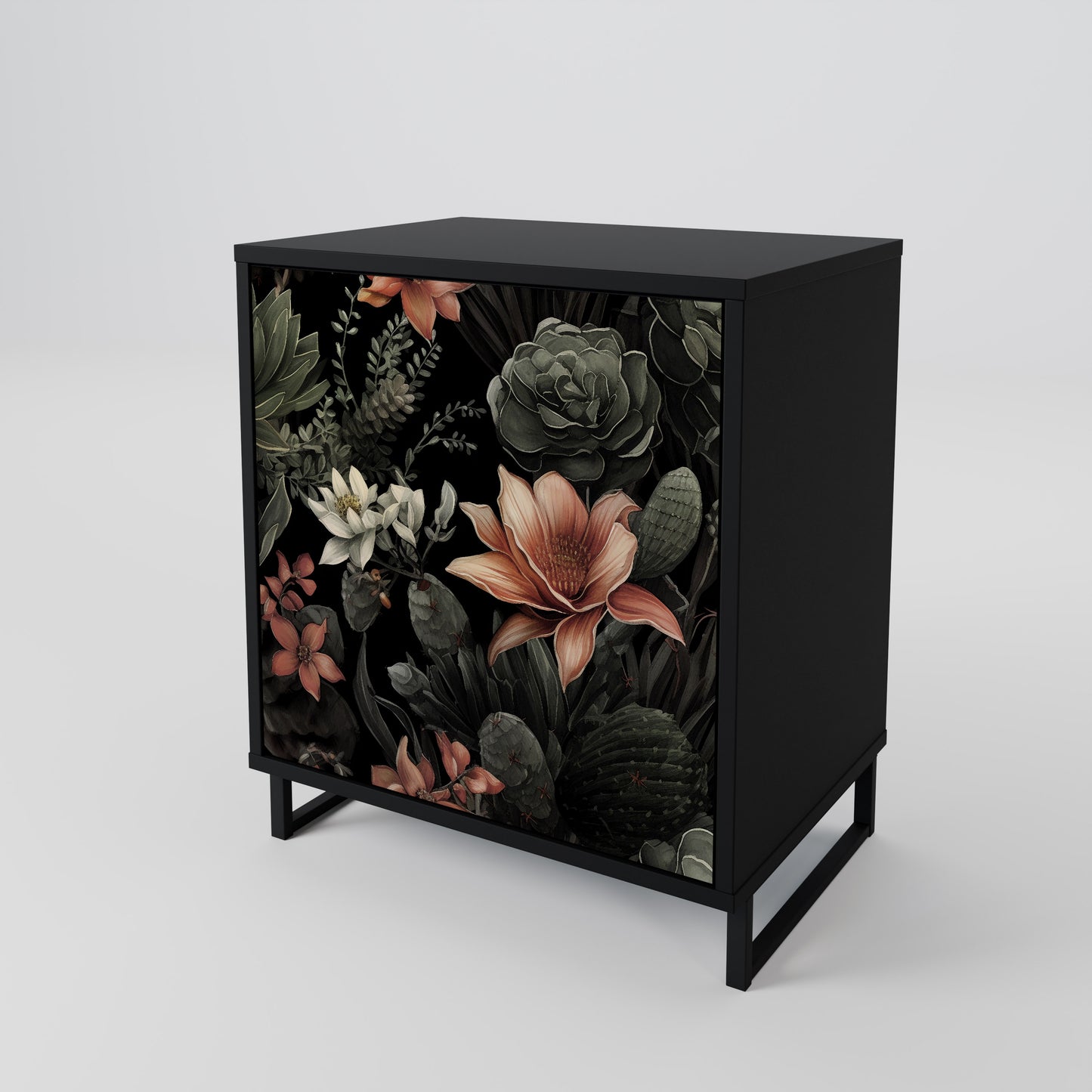 Credenza SECRET VERDURE a 1 anta con finitura nera