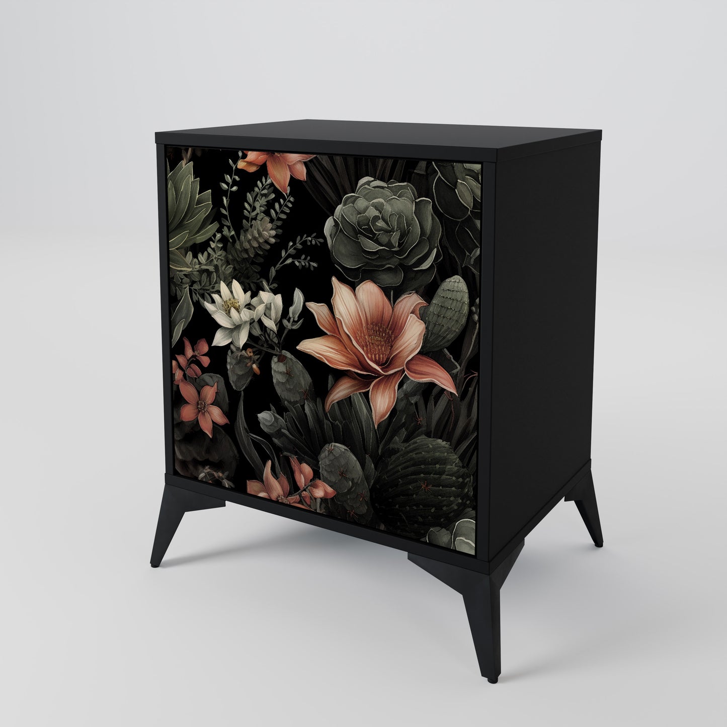 Credenza SECRET VERDURE a 1 anta con finitura nera