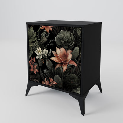 Credenza SECRET VERDURE a 1 anta con finitura nera