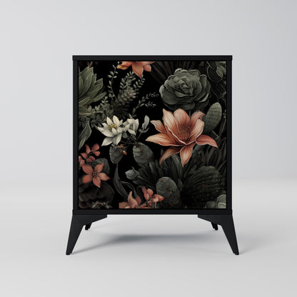 Credenza SECRET VERDURE a 1 anta con finitura nera