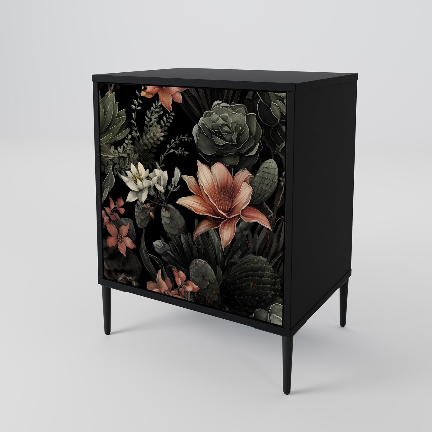 Credenza SECRET VERDURE a 1 anta con finitura nera