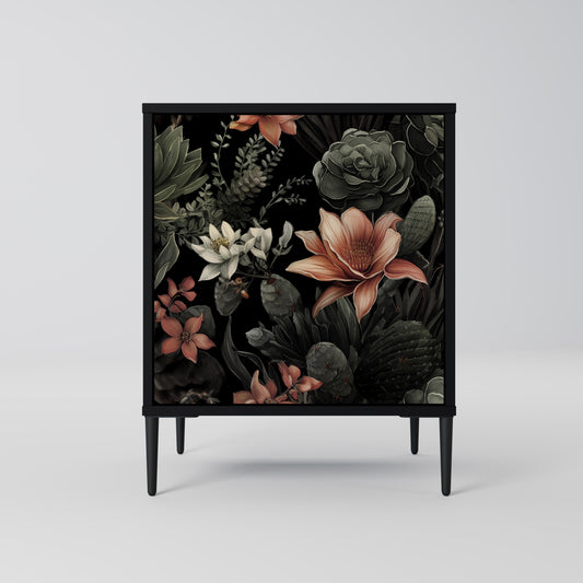 Credenza SECRET VERDURE a 1 anta con finitura nera