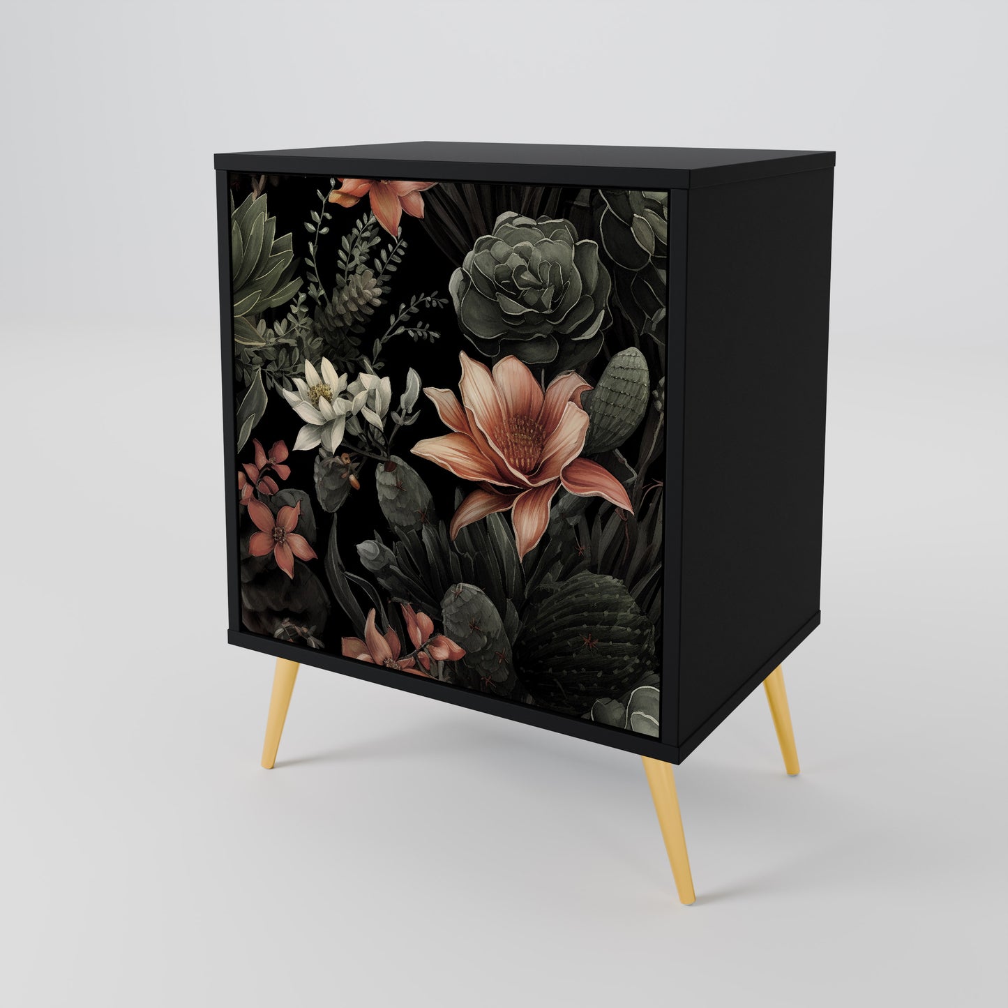 Credenza SECRET VERDURE a 1 anta con finitura nera
