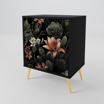 Credenza SECRET VERDURE a 1 anta con finitura nera