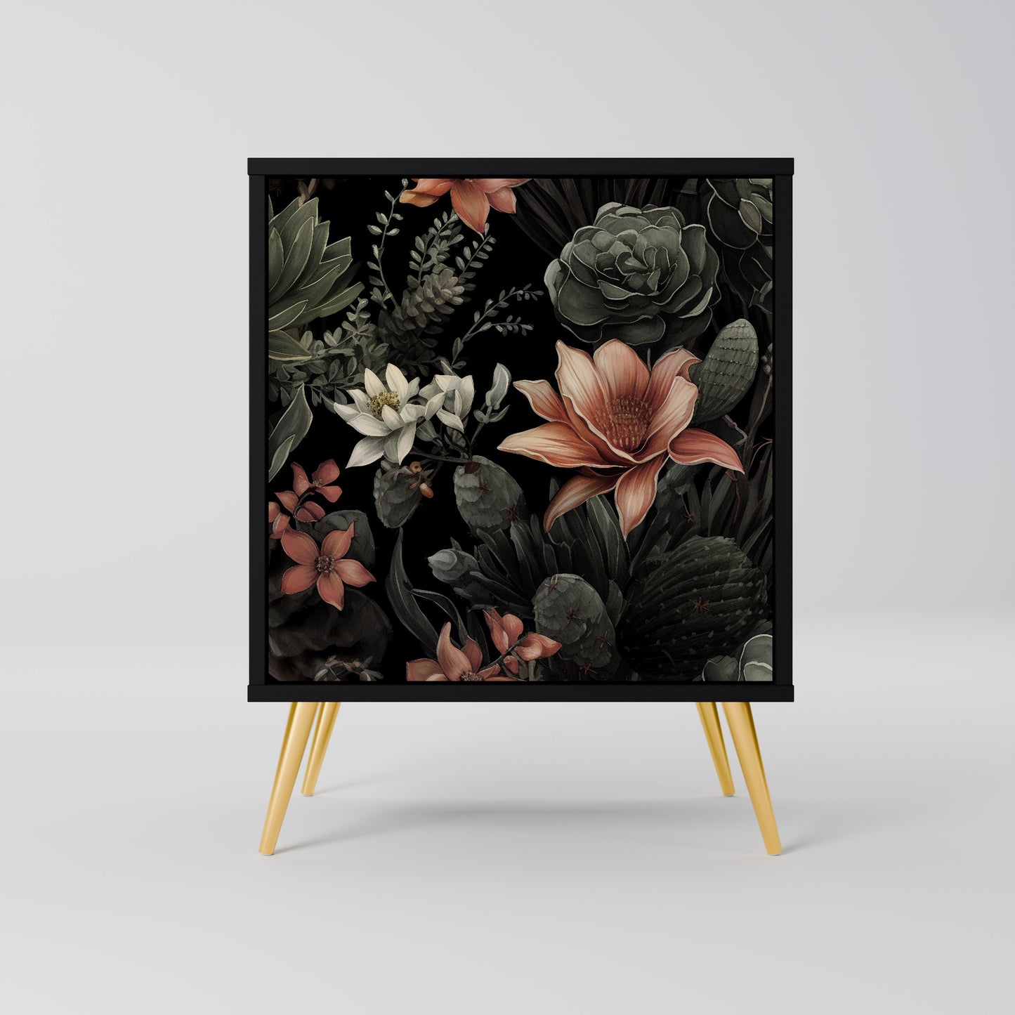 Credenza SECRET VERDURE a 1 anta con finitura nera