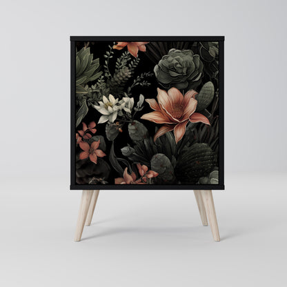 Credenza SECRET VERDURE a 1 anta con finitura nera