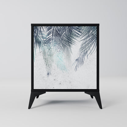 Credenza PALM VEIL a 1 anta con finitura nera