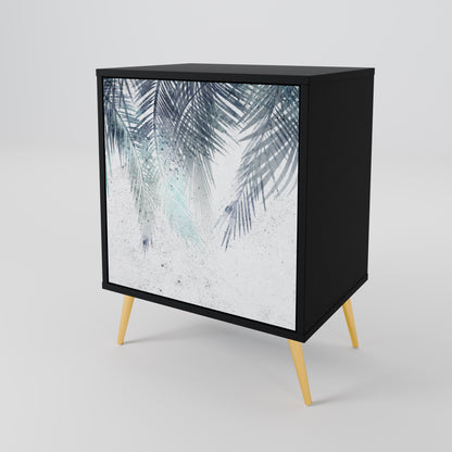 Credenza PALM VEIL a 1 anta con finitura nera