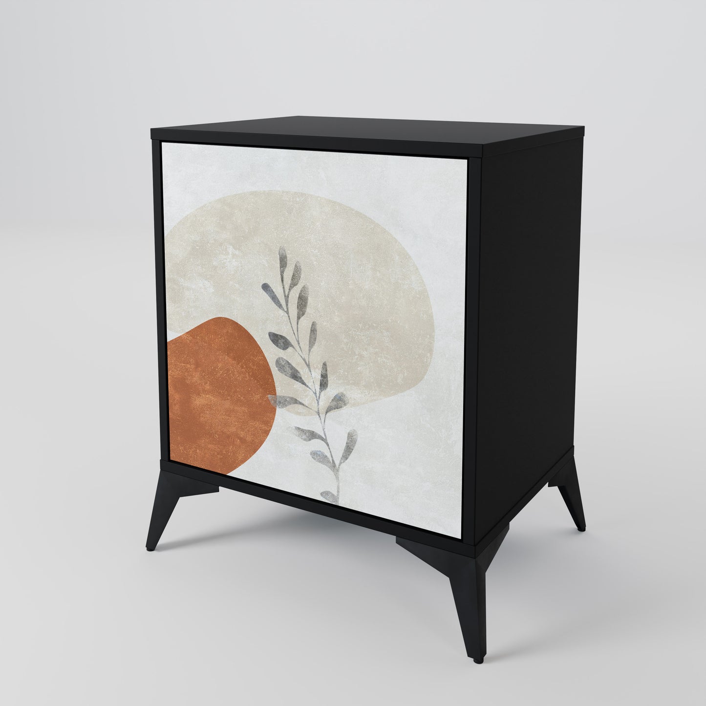 TRANQUIL TWIG 1-Door Sideboard in Black Finish