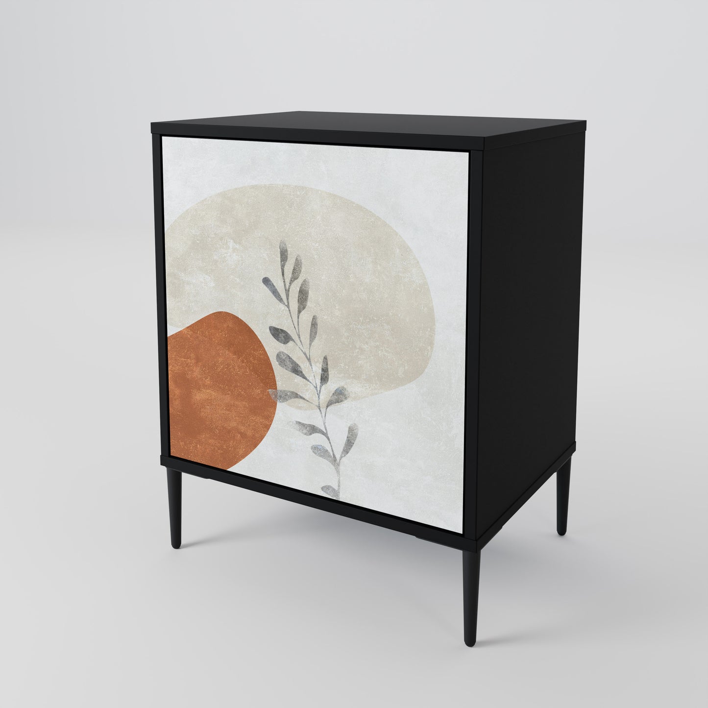 TRANQUIL TWIG 1-Door Sideboard in Black Finish