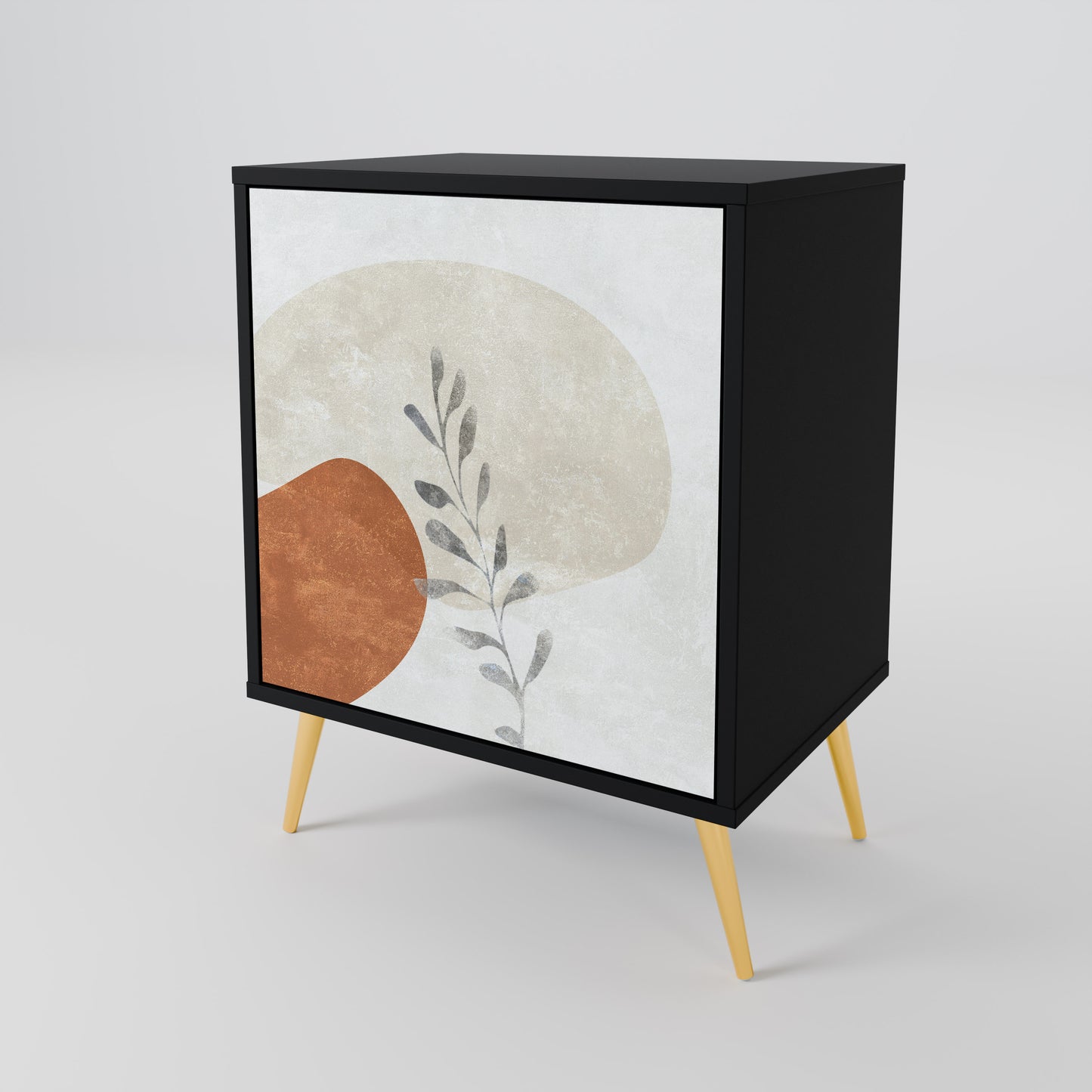 TRANQUIL TWIG 1-Door Sideboard in Black Finish