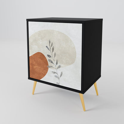 TRANQUIL TWIG 1-Door Sideboard in Black Finish