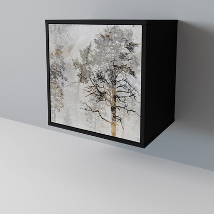 Credenza a 1 anta FADE IN THE TREES con finitura nera