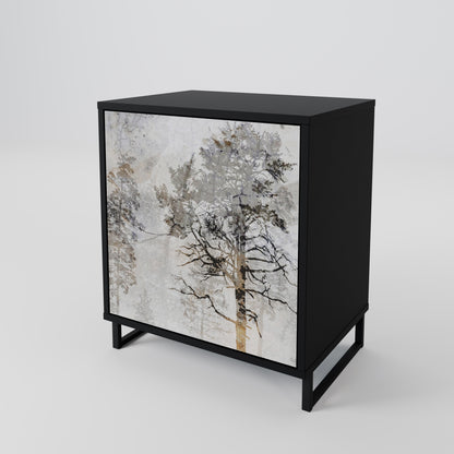 Credenza a 1 anta FADE IN THE TREES con finitura nera