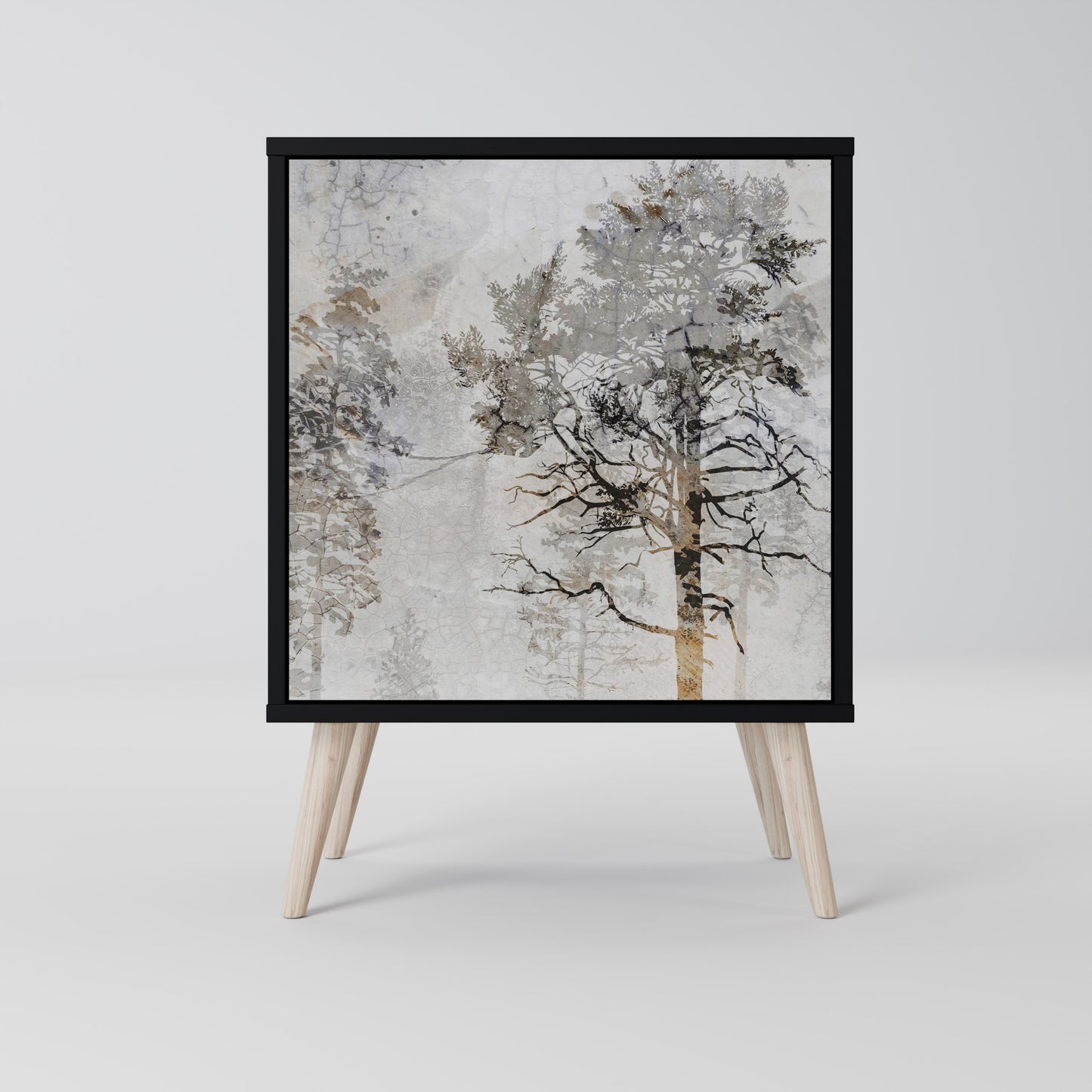 Credenza a 1 anta FADE IN THE TREES con finitura nera