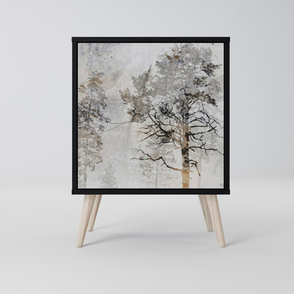 Credenza a 1 anta FADE IN THE TREES con finitura nera