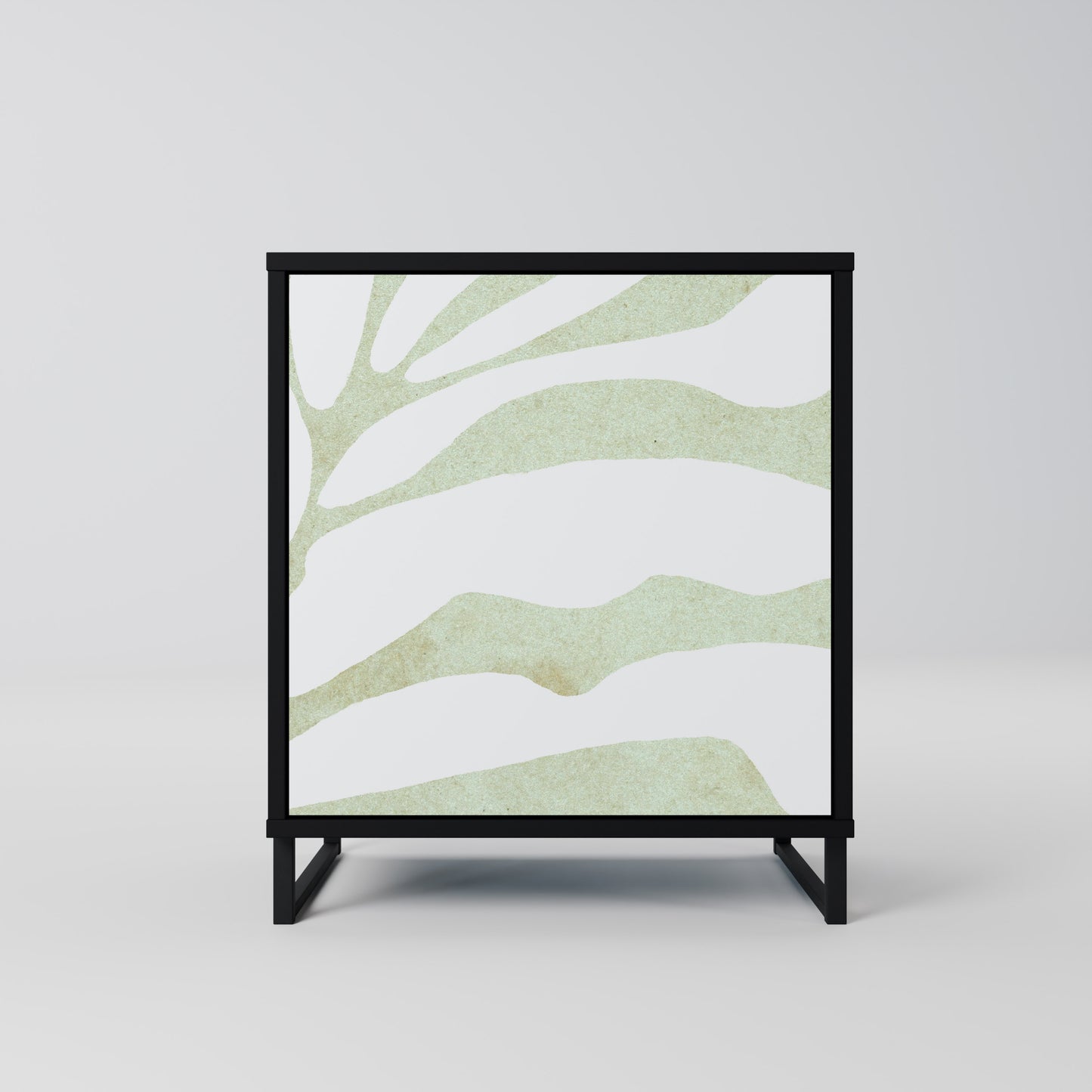 BOTANICAL SPARK 1-Door Sideboard in Black Finish