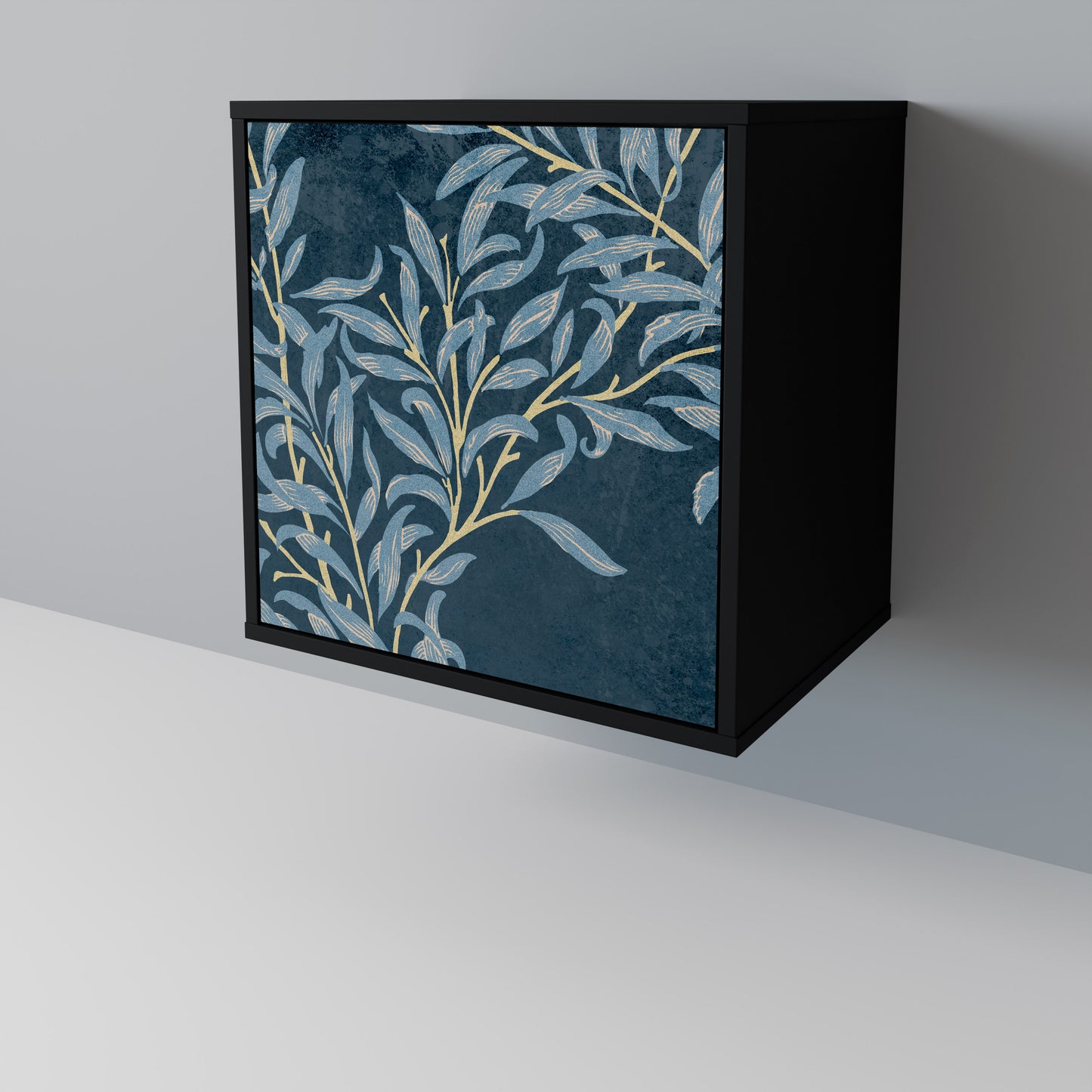 Credenza BLUE LEAVES a 1 anta con finitura nera