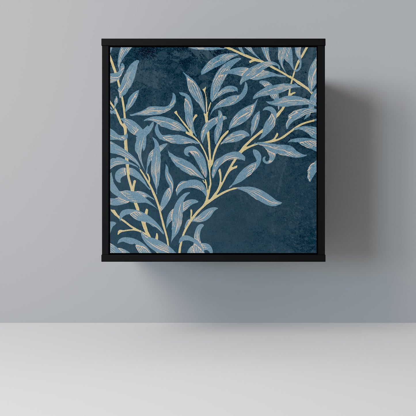 Credenza BLUE LEAVES a 1 anta con finitura nera