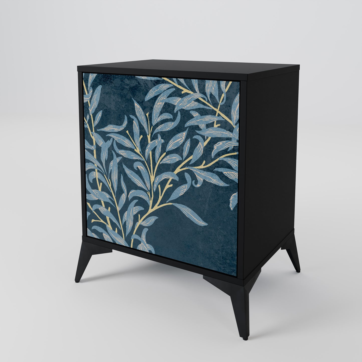 Credenza BLUE LEAVES a 1 anta con finitura nera