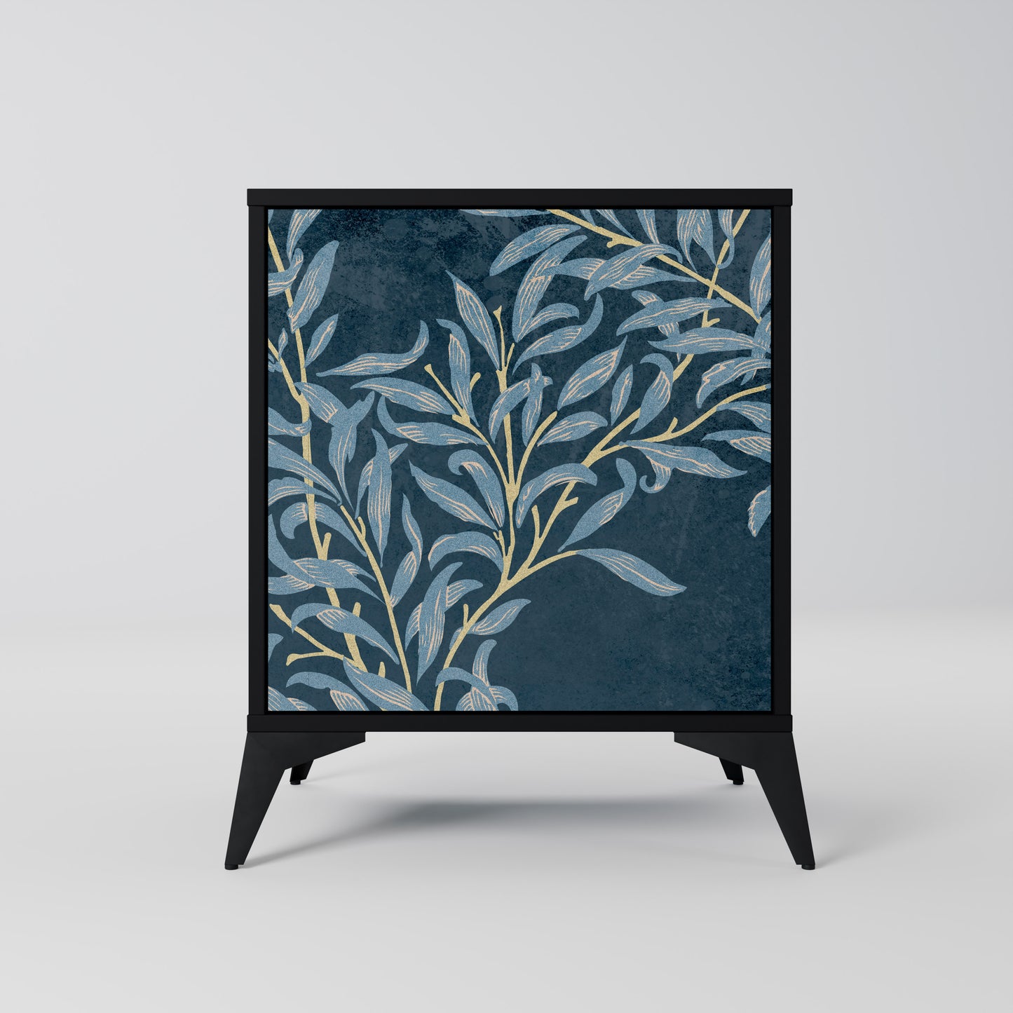 Credenza BLUE LEAVES a 1 anta con finitura nera