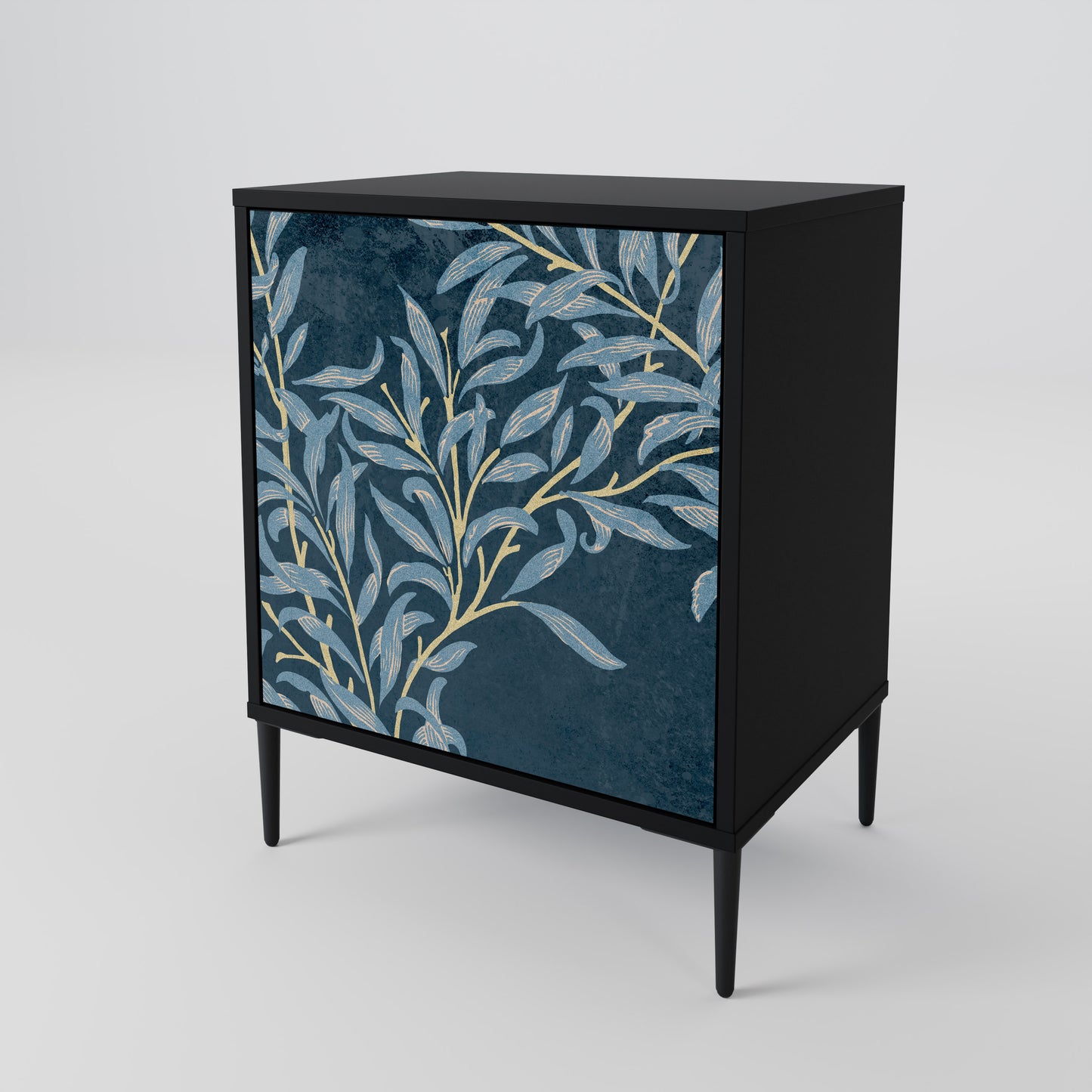 Credenza BLUE LEAVES a 1 anta con finitura nera