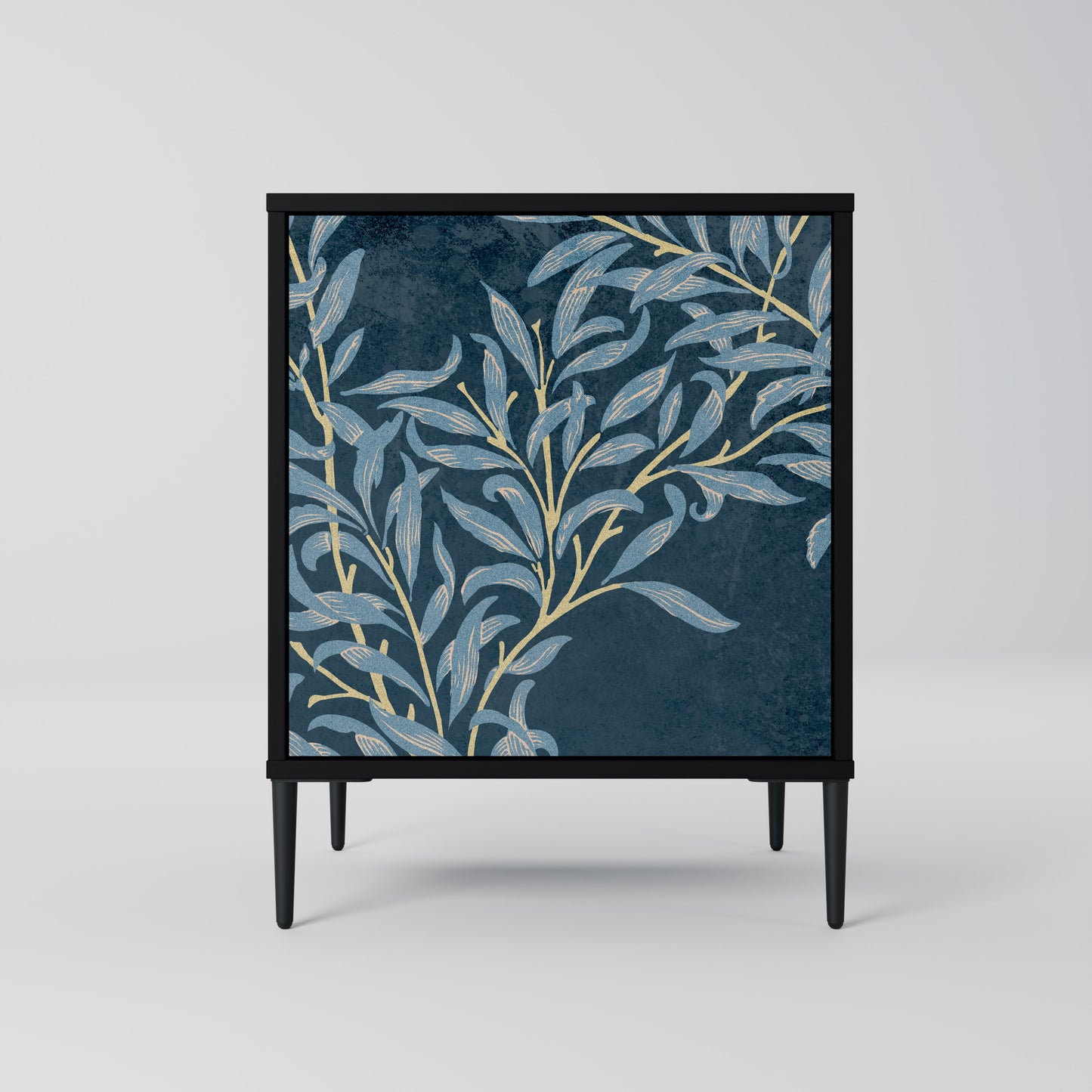 BLUE LEAVES 1-Door Sideboard in Black Finish