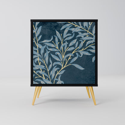 Credenza BLUE LEAVES a 1 anta con finitura nera