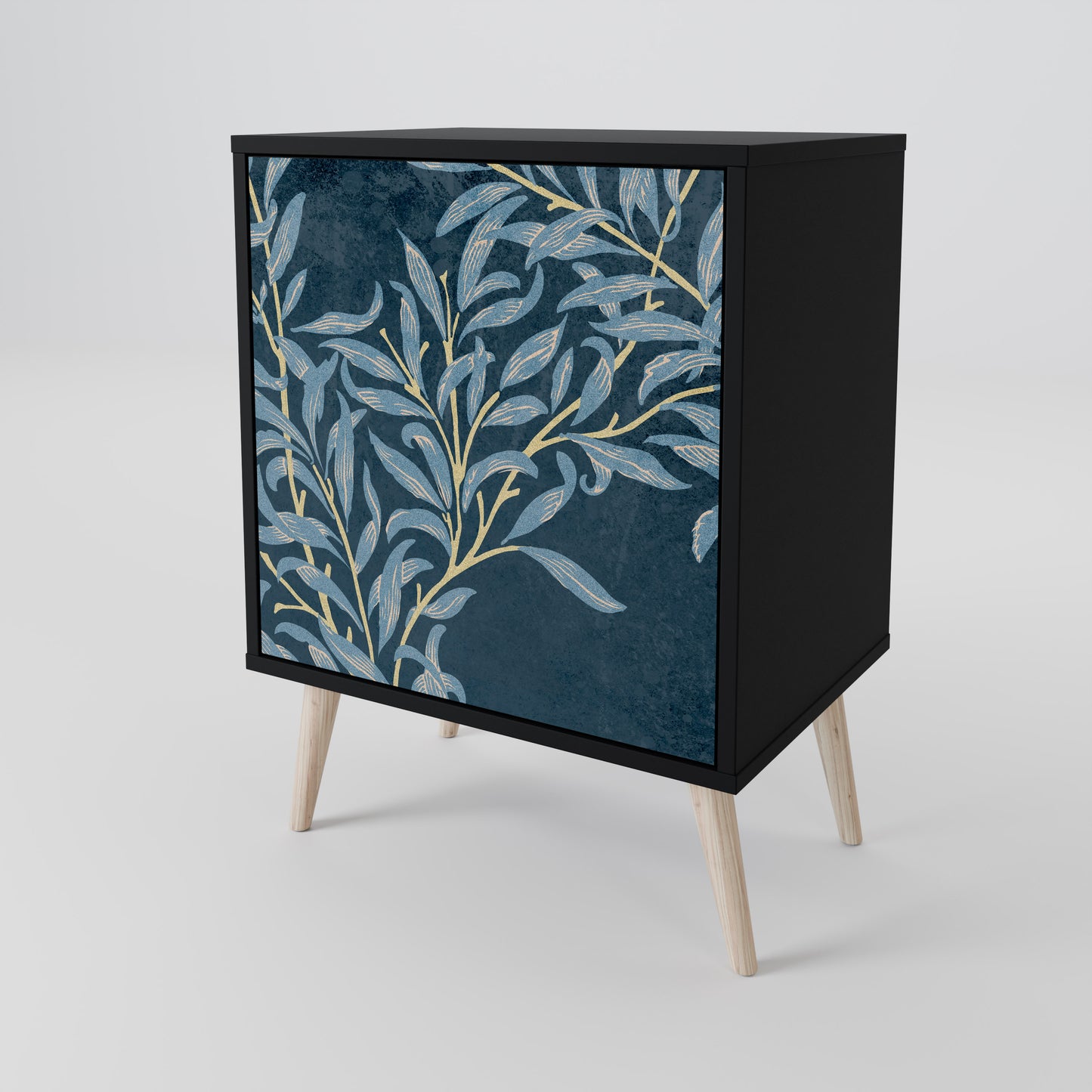 Credenza BLUE LEAVES a 1 anta con finitura nera