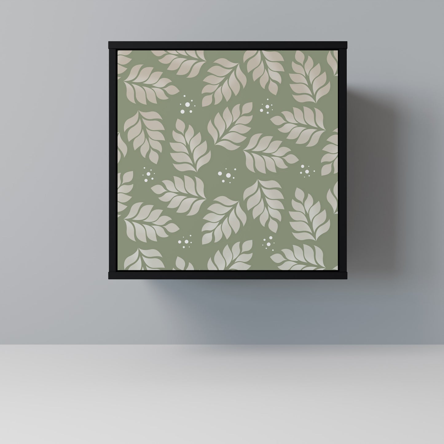 Credenza LEAVES ON GREEN a 1 anta con finitura nera