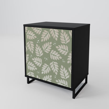 Credenza LEAVES ON GREEN a 1 anta con finitura nera