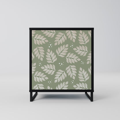 LEAVES ON GREEN 1-Door Sideboard in Black Finish