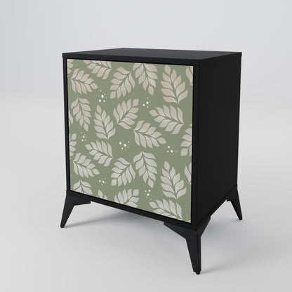 Credenza LEAVES ON GREEN a 1 anta con finitura nera