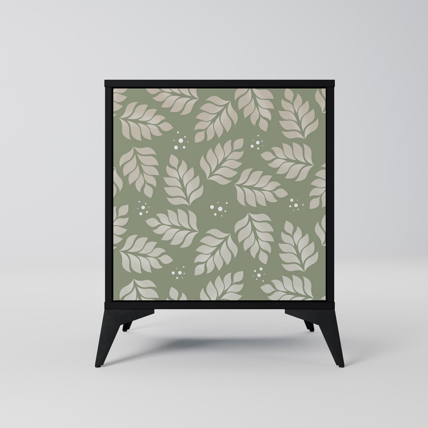 Credenza LEAVES ON GREEN a 1 anta con finitura nera