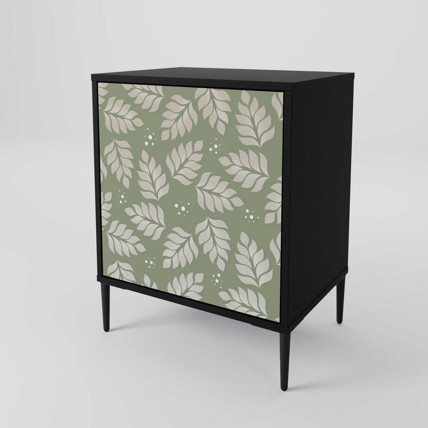 Credenza LEAVES ON GREEN a 1 anta con finitura nera