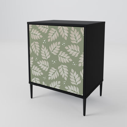 Credenza LEAVES ON GREEN a 1 anta con finitura nera