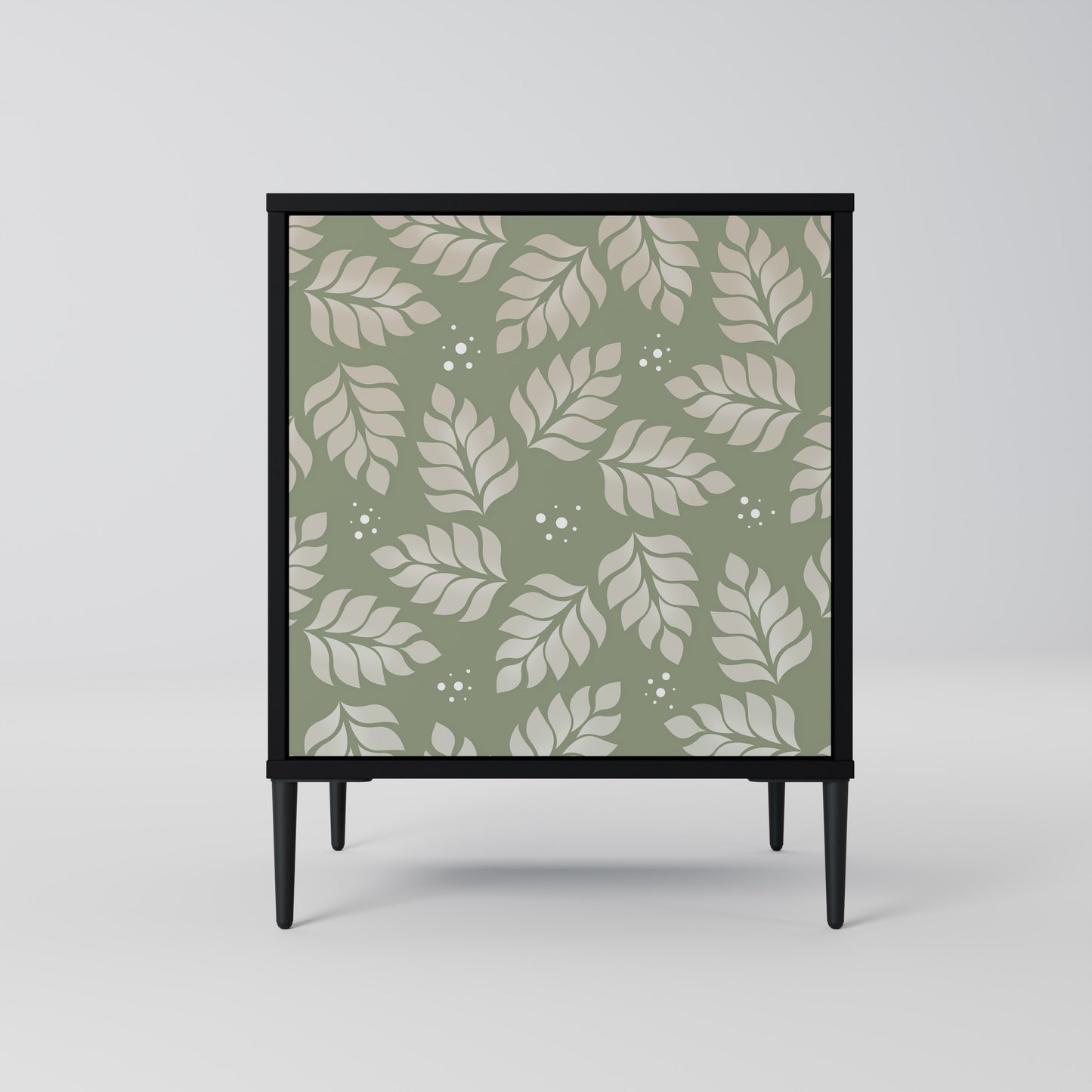 Credenza LEAVES ON GREEN a 1 anta con finitura nera