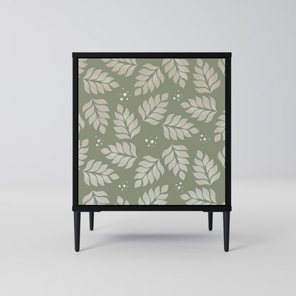 LEAVES ON GREEN 1-Door Sideboard in Black Finish