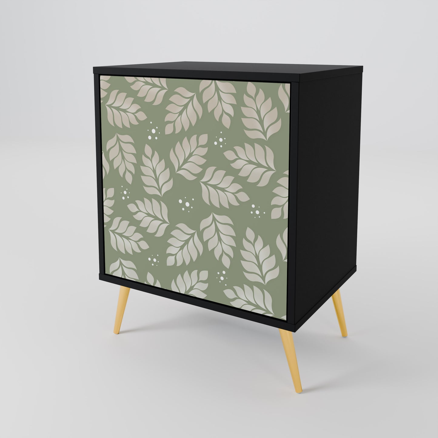 Credenza LEAVES ON GREEN a 1 anta con finitura nera