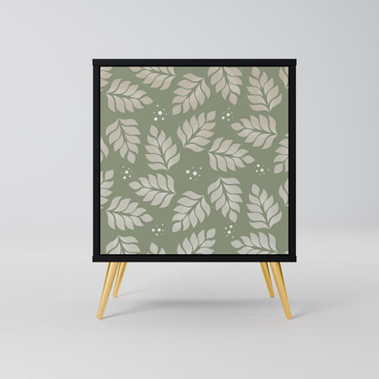 LEAVES ON GREEN 1-Door Sideboard in Black Finish