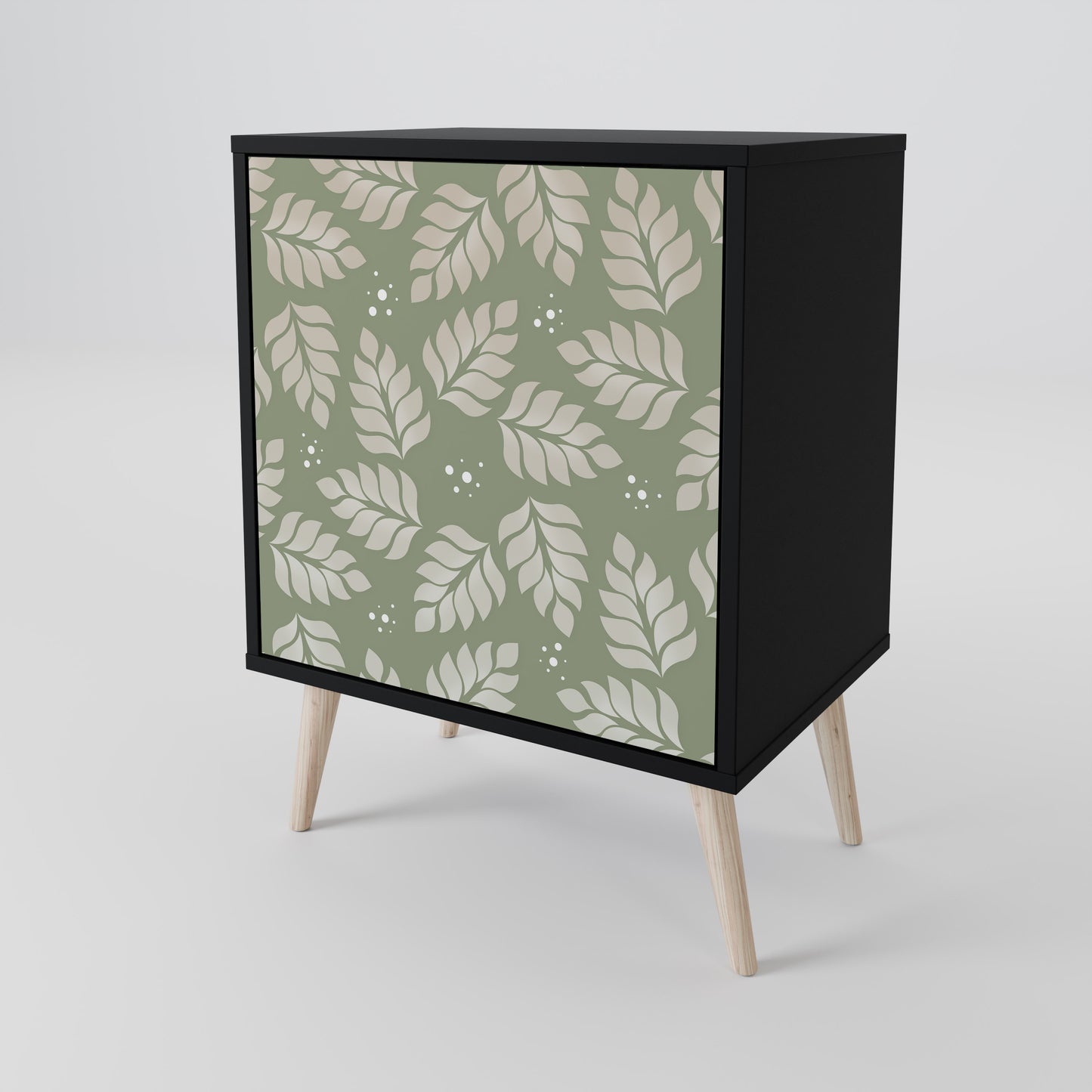 Credenza LEAVES ON GREEN a 1 anta con finitura nera